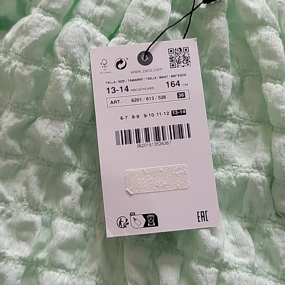 Zara Girls Tops Green Size 13-14 * - Picture 7 of 8